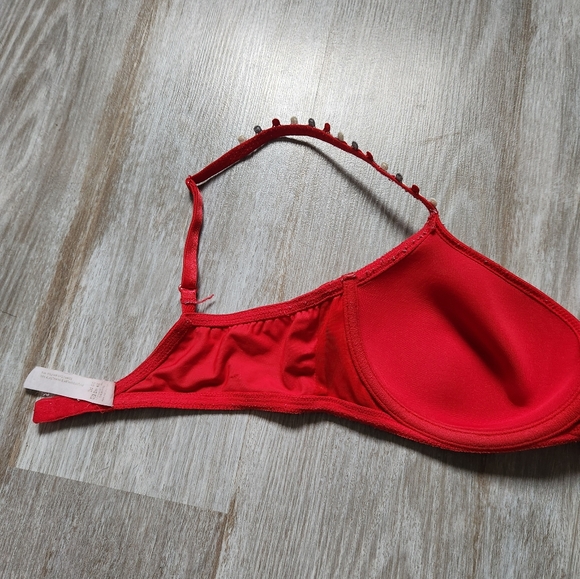 Intense By Marie Jo Red T Shirt Bra Underwire Colorful Detail Size 34B - Picture 7 of 10